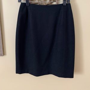 Black Wool Pencil Skirt